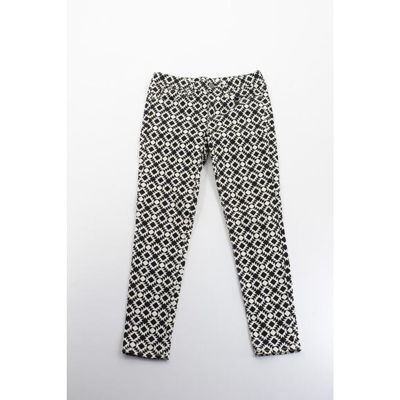 J‎ Crew stretch geometric abstract print trendy y2k toothpick skinny jeans 24 - Picture 1 of 7